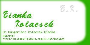 bianka kolacsek business card